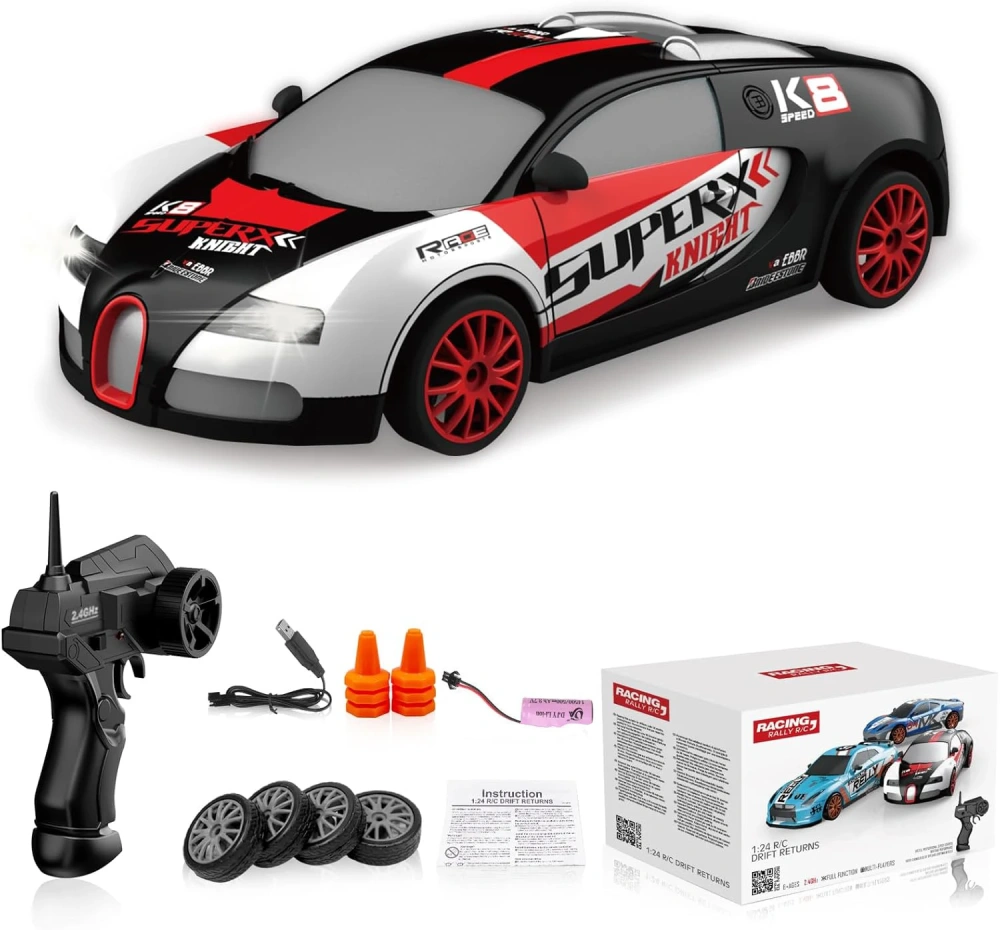 1:24 RC Drifting Car 2.4G 4WD Remote Control Racing Car RC High Speed Competition Race Car Boy Toy Gift Replaceable Tire