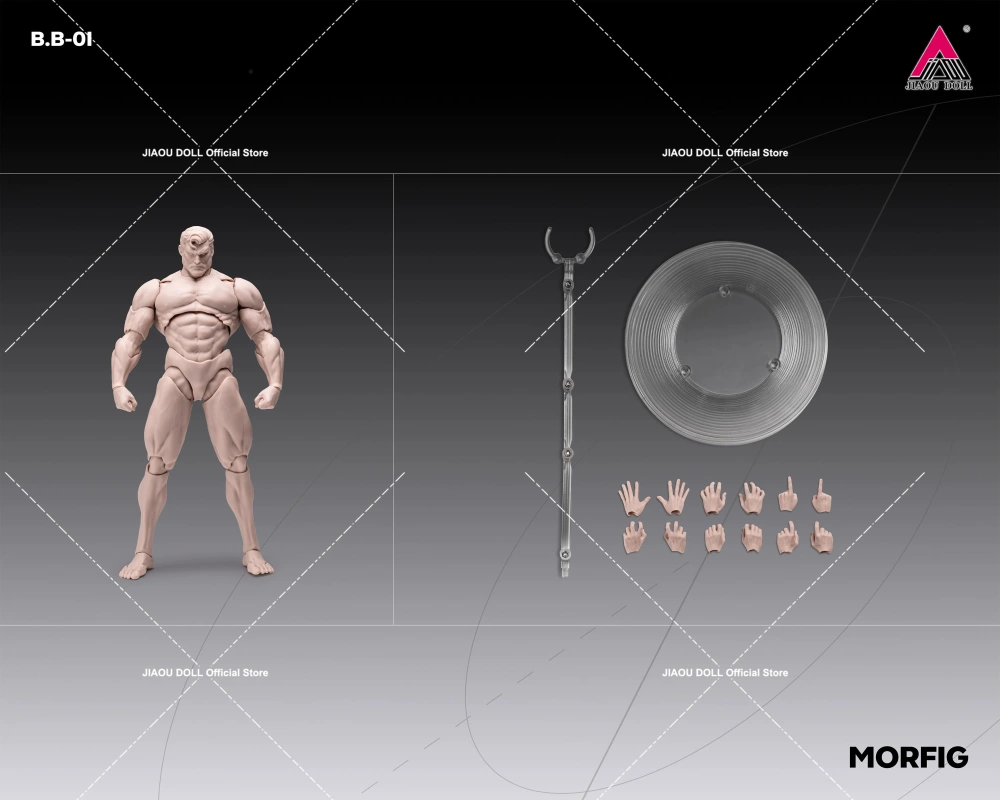 MORFIG 1/12 Scale Male Strong Muscle Body Super Flexible Joint Body 17.3cm White/Yellow/Black Soldier Action Figure Body Doll