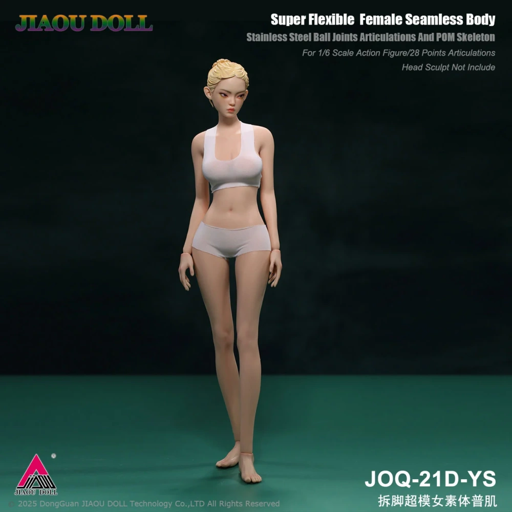 JIAOU DOLL JOQ-21D 1/6 Seamless Female Body Supermodel Long Legged Detachable Foot 12" Girl Action Figure Dolls Without Head