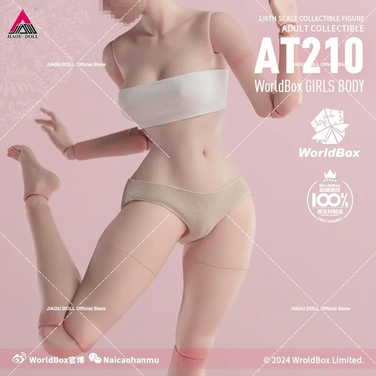 In stock Worldbox AT210 1/6 Super Flexible Female Joint Body Slender Waist Full Buttock 27cm Girl Action Figure Body Doll Toys