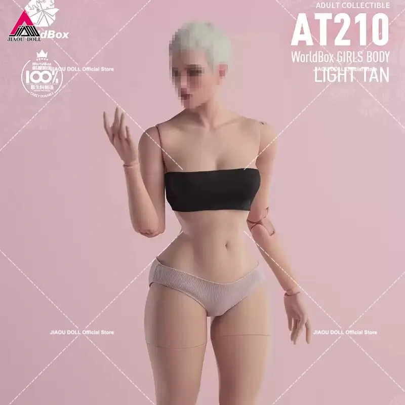 In stock Worldbox AT210 1/6 Super Flexible Female Joint Body Slender Waist Full Buttock 27cm Girl Action Figure Body Doll Toys