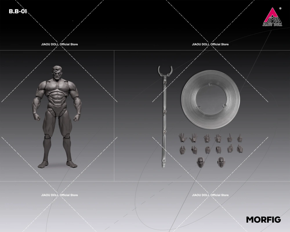 MORFIG 1/12 Scale Male Strong Muscle Body Super Flexible Joint Body 17.3cm White/Yellow/Black Soldier Action Figure Body Doll