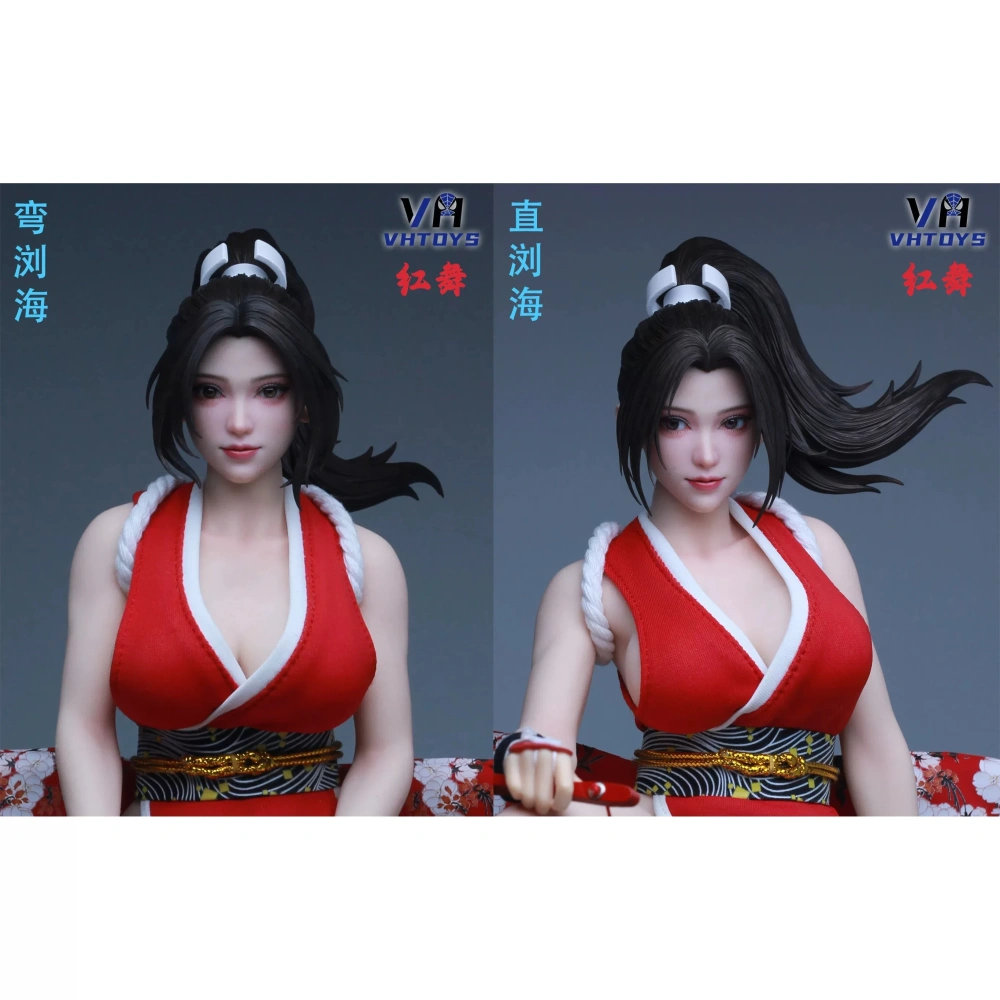 VHTOYS VH002 1/6 Beauty Girl Head Sculpture Movable Eyes Replaceable Bangs Model Fit 12'' Female Soldier Action Figure Body Doll