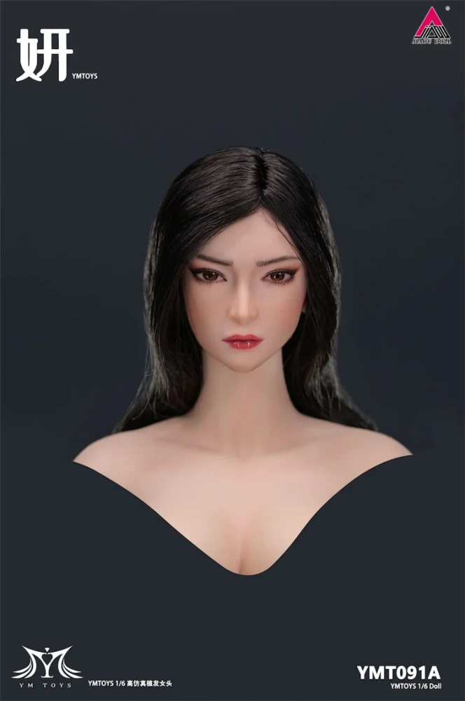 YMTOYS YMT091 1/6 Girl Head Sculpt Yan Carving Model Fit 12'' TBL PH JIAOU Female Soldier Action Figure Body Dolls