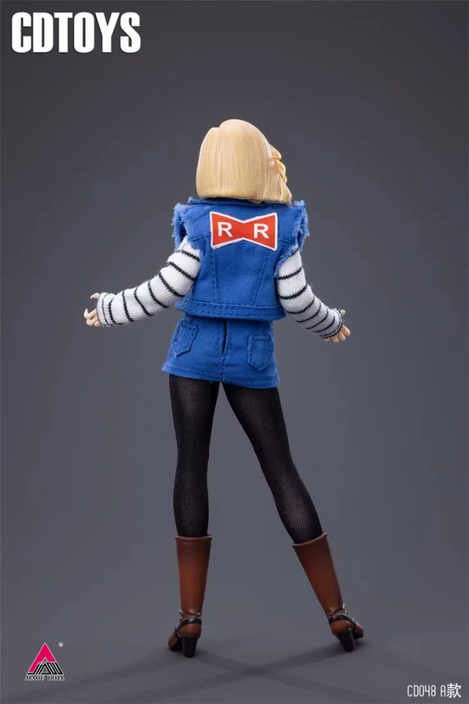 CDtoys 1/12 Scale CD048 Android 18 Head Sculpt Costume Clothes Model Fit 6inch Female Soldier Seamless Action Figure Body