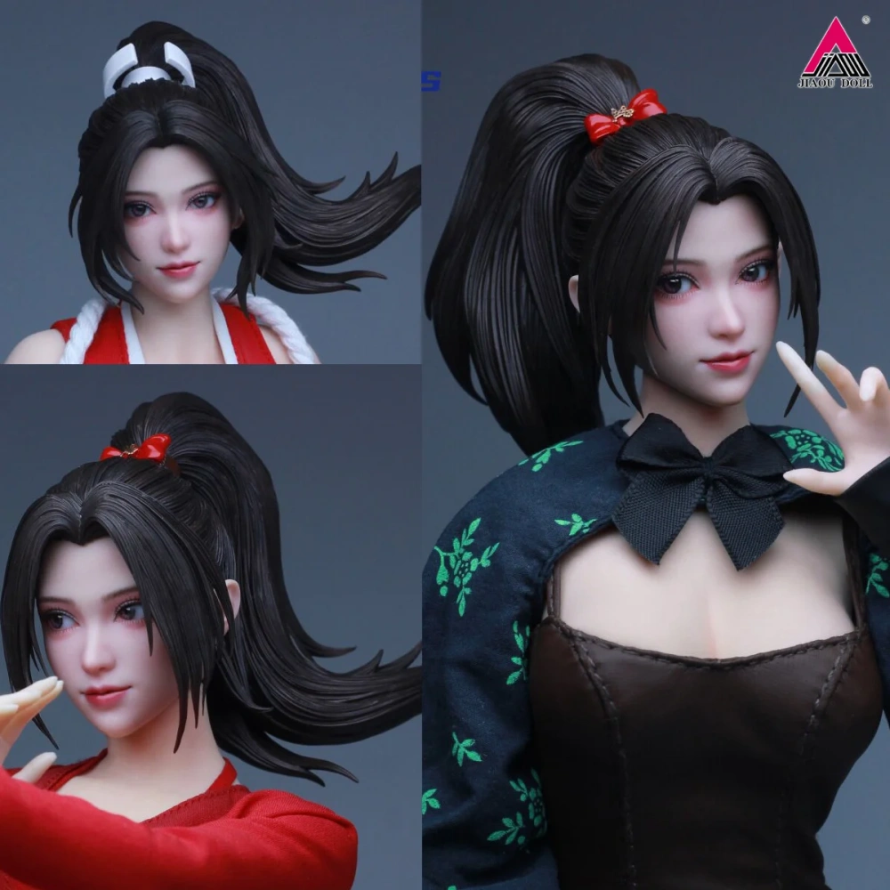 VHTOYS VH002 1/6 Beauty Girl Head Sculpture Movable Eyes Replaceable Bangs Model Fit 12'' Female Soldier Action Figure Body Doll