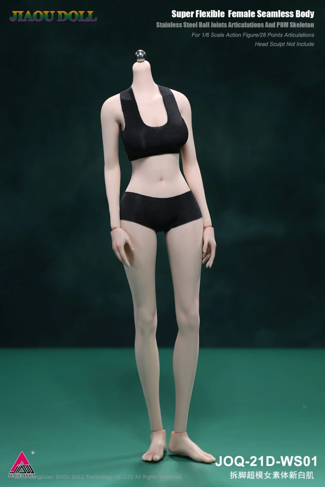 JIAOU DOLL JOQ-21D 1/6 Seamless Female Body Supermodel Long Legged Detachable Foot 12" Girl Action Figure Dolls Without Head