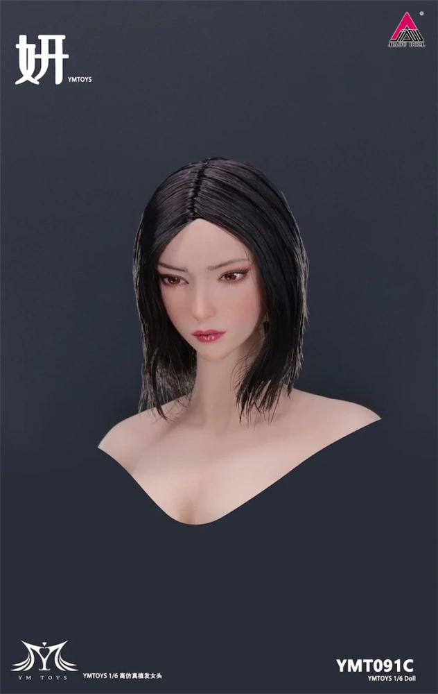 YMTOYS YMT091 1/6 Girl Head Sculpt Yan Carving Model Fit 12'' TBL PH JIAOU Female Soldier Action Figure Body Dolls