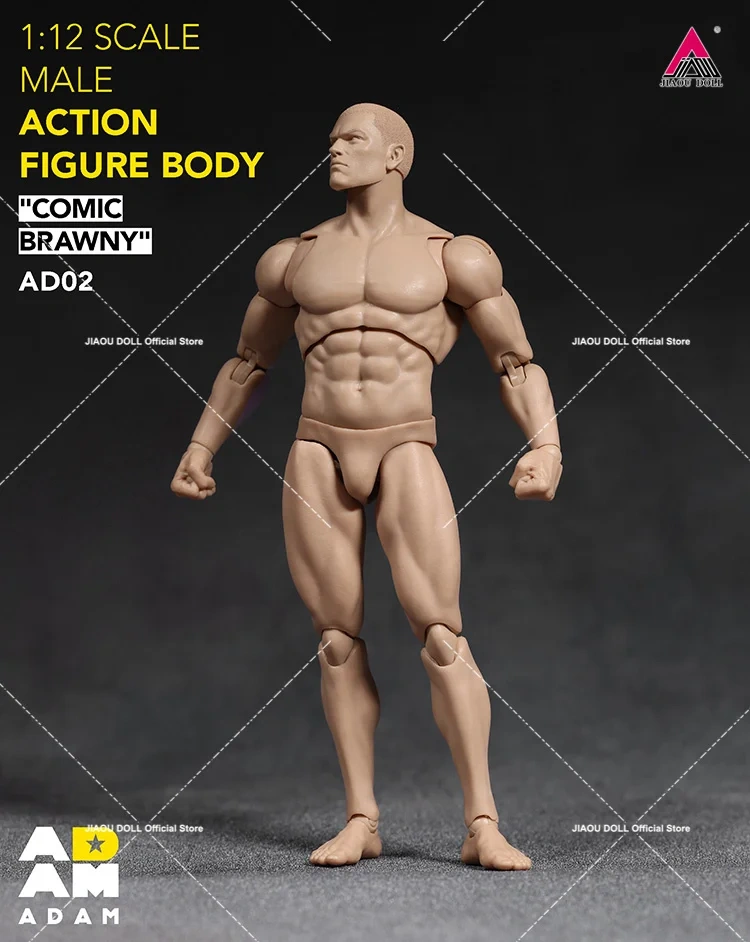 ADAM AD02 1/12 Super Flexible Male Comic Brawny Joint Body with Head Sculpt 6''Soldier Action Figure Articulated Body