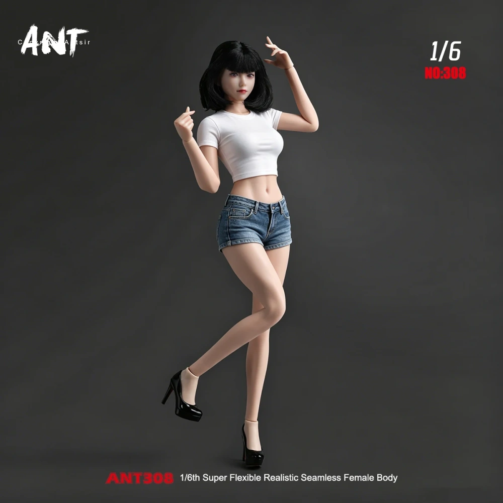 2026 Q4 ANT T308 1/6 Scale Muscle Female Seamless Body Wide Shoulders Slim Waist 12" Flexible Action Figure Body
