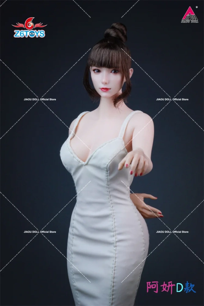 6TOYS ZC018 1/6 Asian Youth Beauty Girl Head Sculp Movable Eyes Carving Model For 12'' Female Action Figure Body Dolls