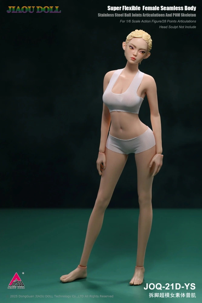 JIAOU DOLL JOQ-21D 1/6 Seamless Female Body Supermodel Long Legged Detachable Foot 12" Girl Action Figure Dolls Without Head