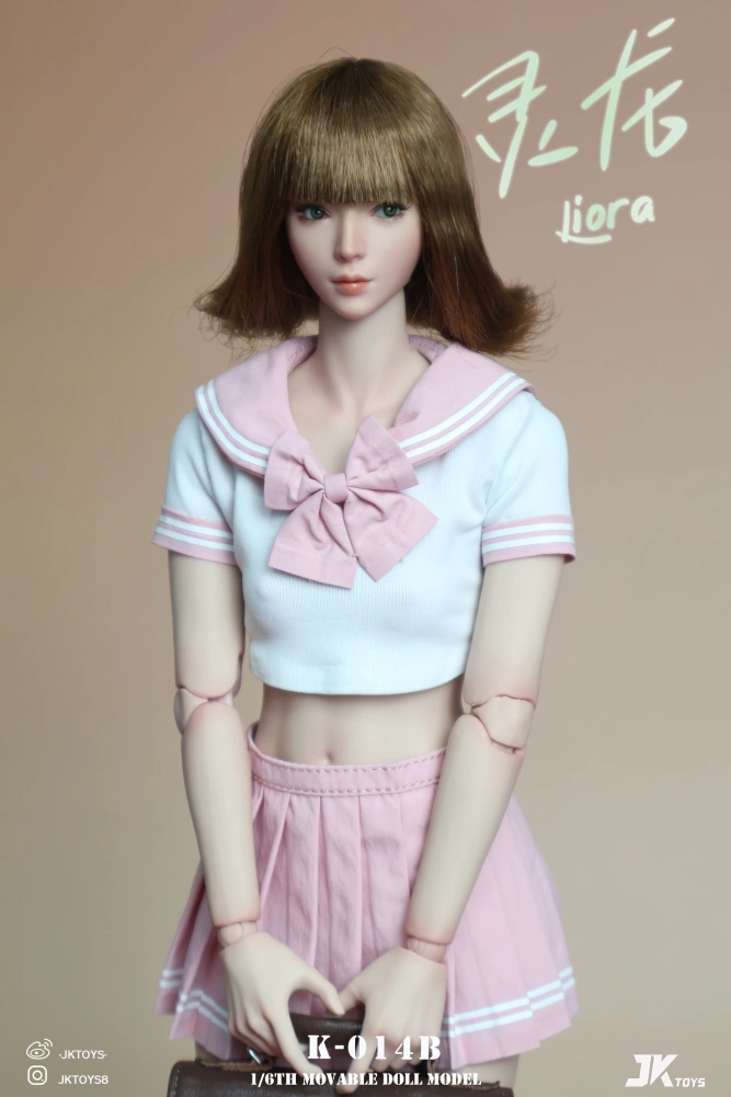 JKTOYS 1/6 K-014 Asian Beauty Girl Liora Head Sculpt Carving Model Movable Eyes Fit 12'' Female Soldier Action Figure Body Dolls