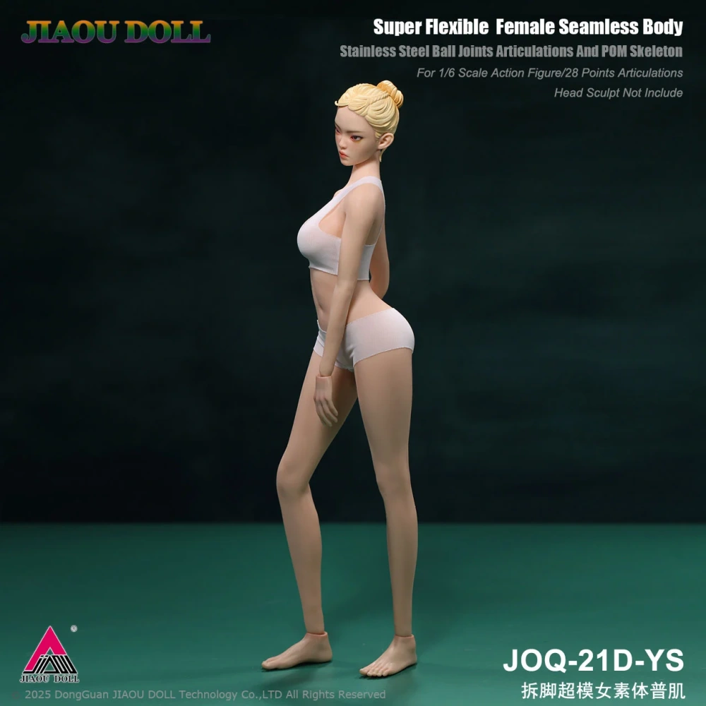 JIAOU DOLL JOQ-21D 1/6 Seamless Female Body Supermodel Long Legged Detachable Foot 12" Girl Action Figure Dolls Without Head