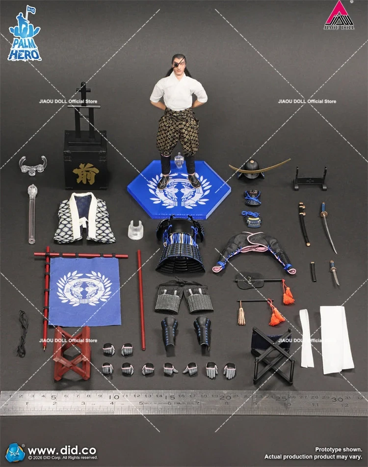 DID XJ80030 1/12 Japanese Samurai Series One eyed Dragon Soldier Figure Model 6'' Male Action Figurine Doll Palm Hero Series