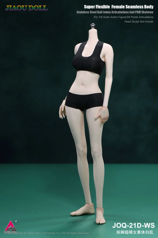 JIAOU DOLL JOQ-21D 1/6 Seamless Female Body Supermodel Long Legged Detachable Foot 12" Girl Action Figure Dolls Without Head