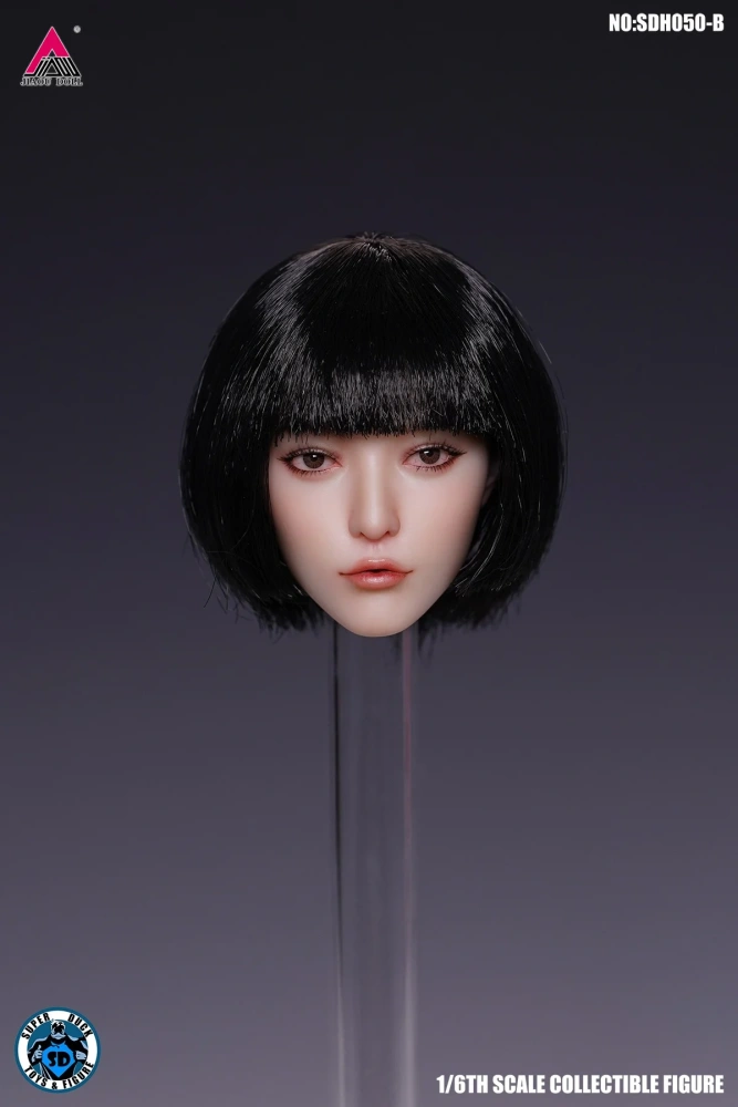 SUPER DUCK SDH050 1/6 Blowing Bubble Girl Head Sculpt Movable Eye Head Carving Fit 12'' Pale Female Soldier Action Figure Body