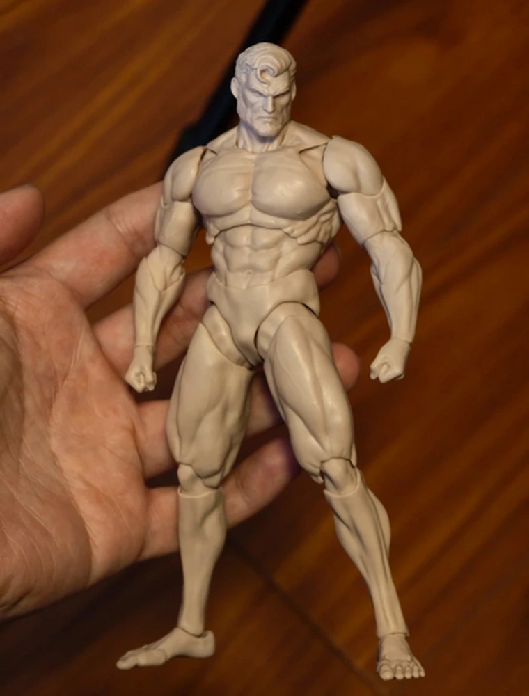 MORFIG 1/12 Scale Male Strong Muscle Body Super Flexible Joint Body 17.3cm White/Yellow/Black Soldier Action Figure Body Doll
