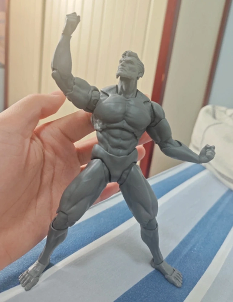 MORFIG 1/12 Scale Male Strong Muscle Body Super Flexible Joint Body 17.3cm White/Yellow/Black Soldier Action Figure Body Doll