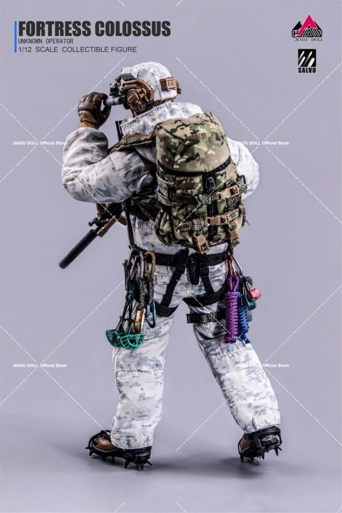 HASUKI SA03 1/12 Scale Black Action Series Snow Mountain Ghost Full Set Male Soldier Action Figure Model Doll Collectible Toys