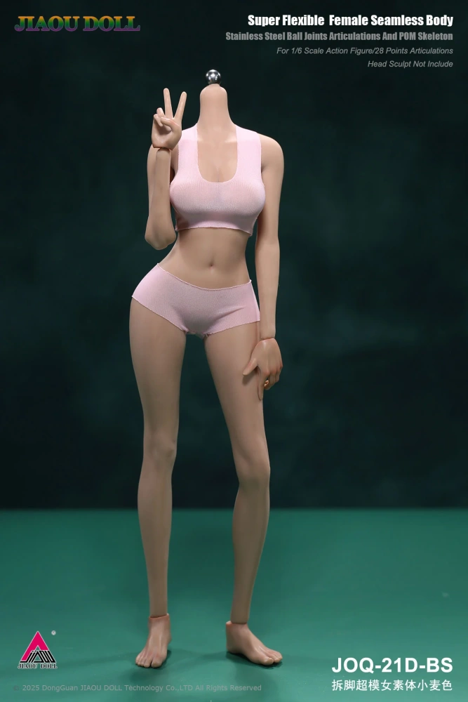 JIAOU DOLL JOQ-21D 1/6 Seamless Female Body Supermodel Long Legged Detachable Foot 12" Girl Action Figure Dolls Without Head