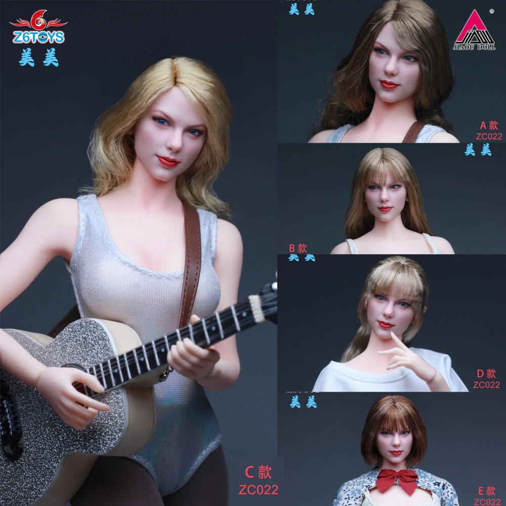 Z6TOYS ZC022 1/6 Europe Beauty Singer Head Sculpt Mobile Eye Carving Model Fit 12'' Female Soldier Action Figure Body Dolls