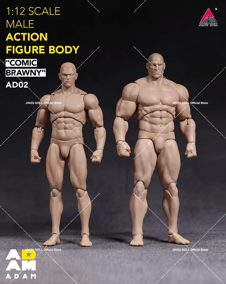 ADAM AD02 1/12 Super Flexible Male Comic Brawny Joint Body with Head Sculpt 6''Soldier Action Figure Articulated Body