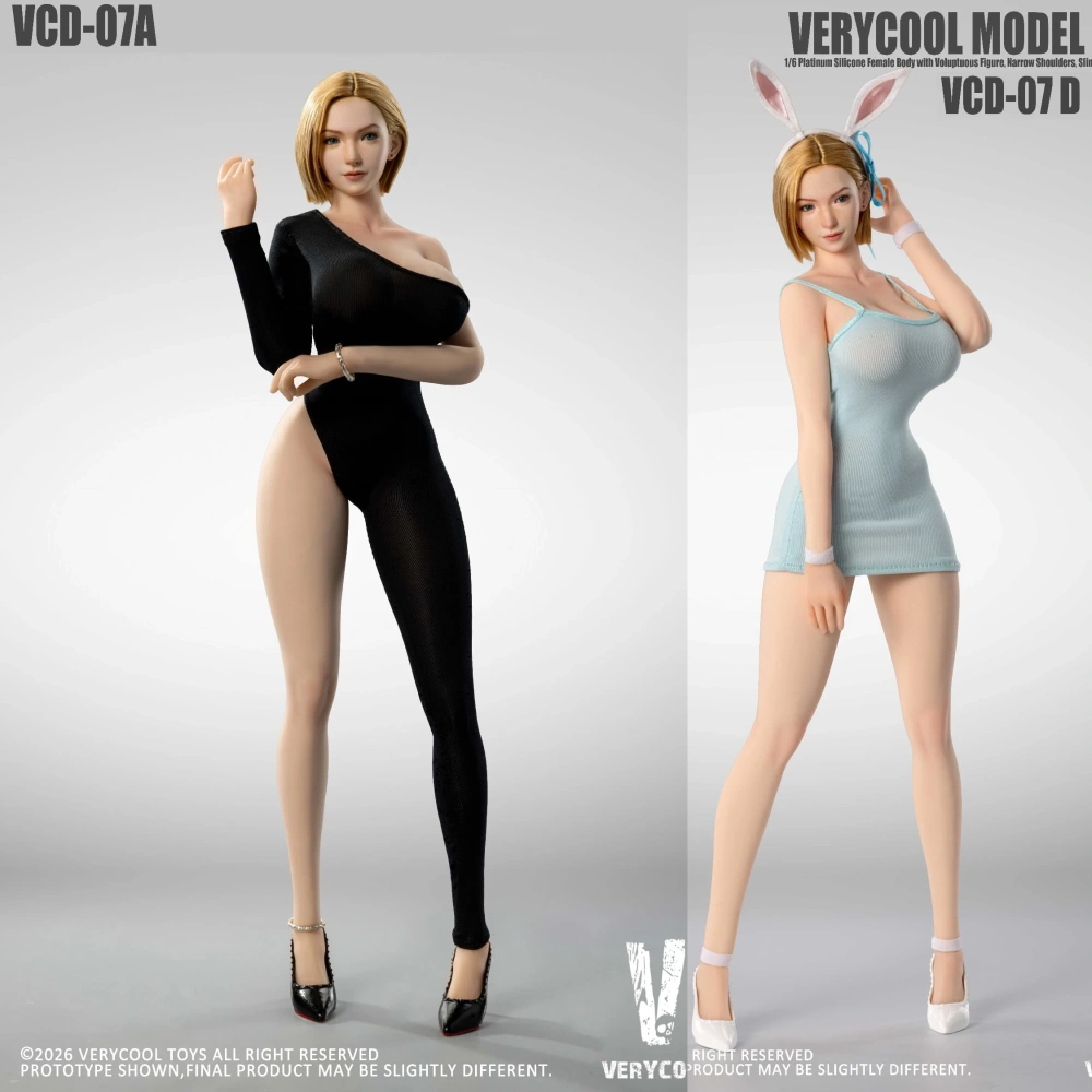 VERYCOOL VCD-07 1/6 Scale Makeup Female Seamless Body with Clothes Model 12'' Big Breast Soldier Action Figure Model Doll