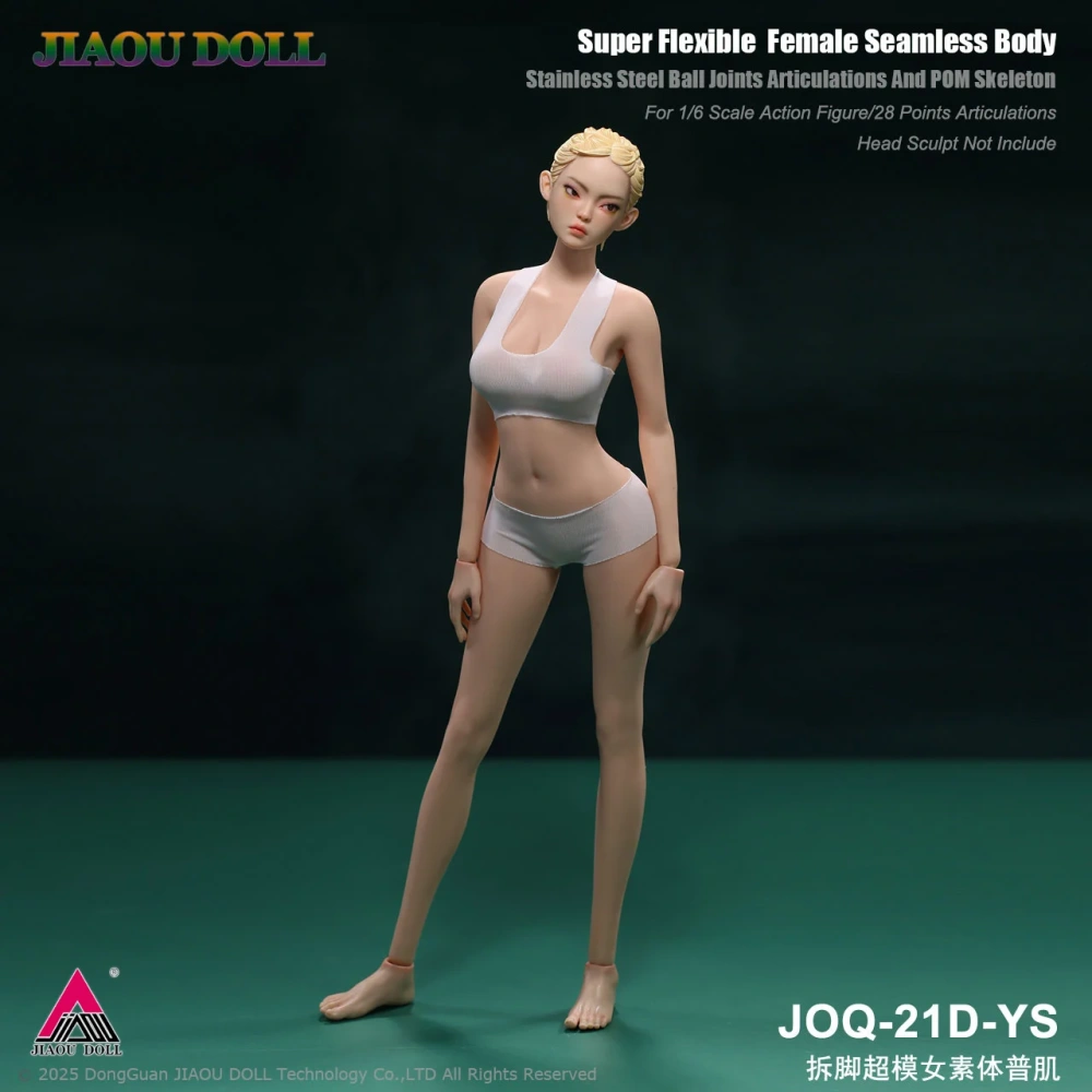 JIAOU DOLL JOQ-21D 1/6 Seamless Female Body Supermodel Long Legged Detachable Foot 12" Girl Action Figure Dolls Without Head