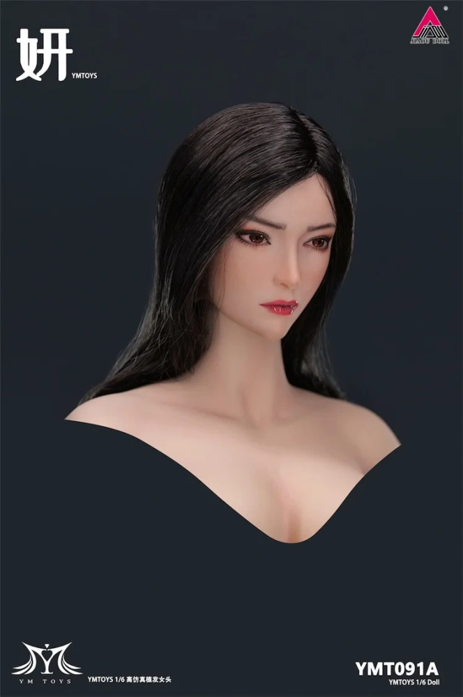 YMTOYS YMT091 1/6 Girl Head Sculpt Yan Carving Model Fit 12'' TBL PH JIAOU Female Soldier Action Figure Body Dolls