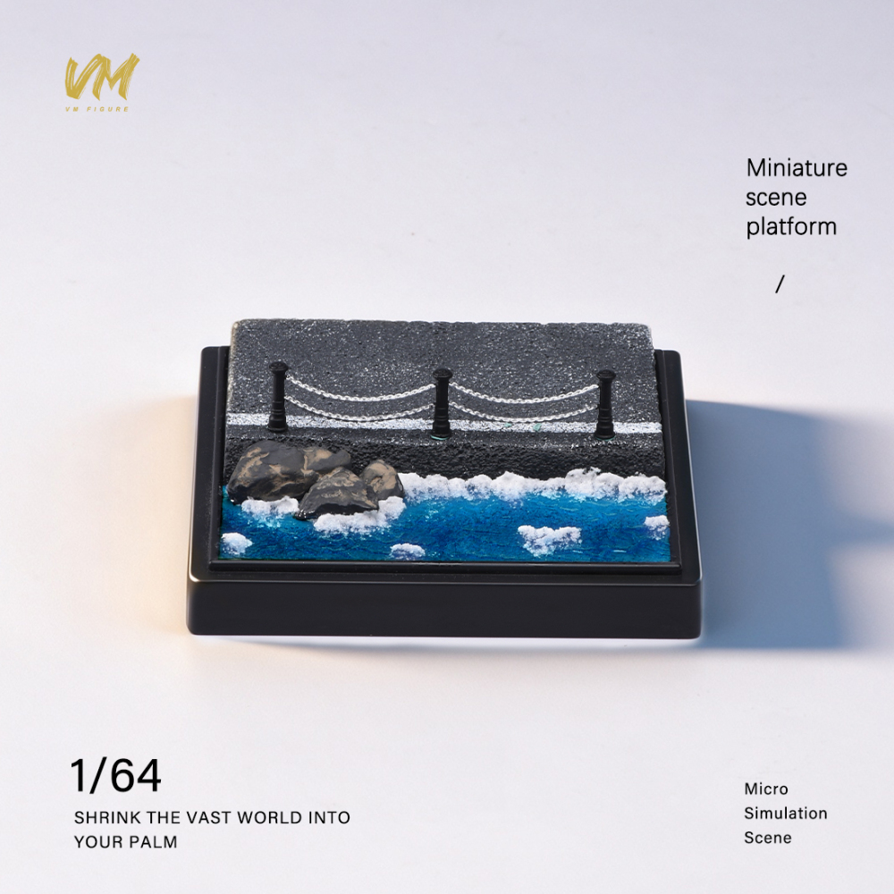 10cm Square Highway Scene Platform with Dust Cover Display Box Model Suitable For 1/64 Cars Mini Figure Dolls Miniature Display