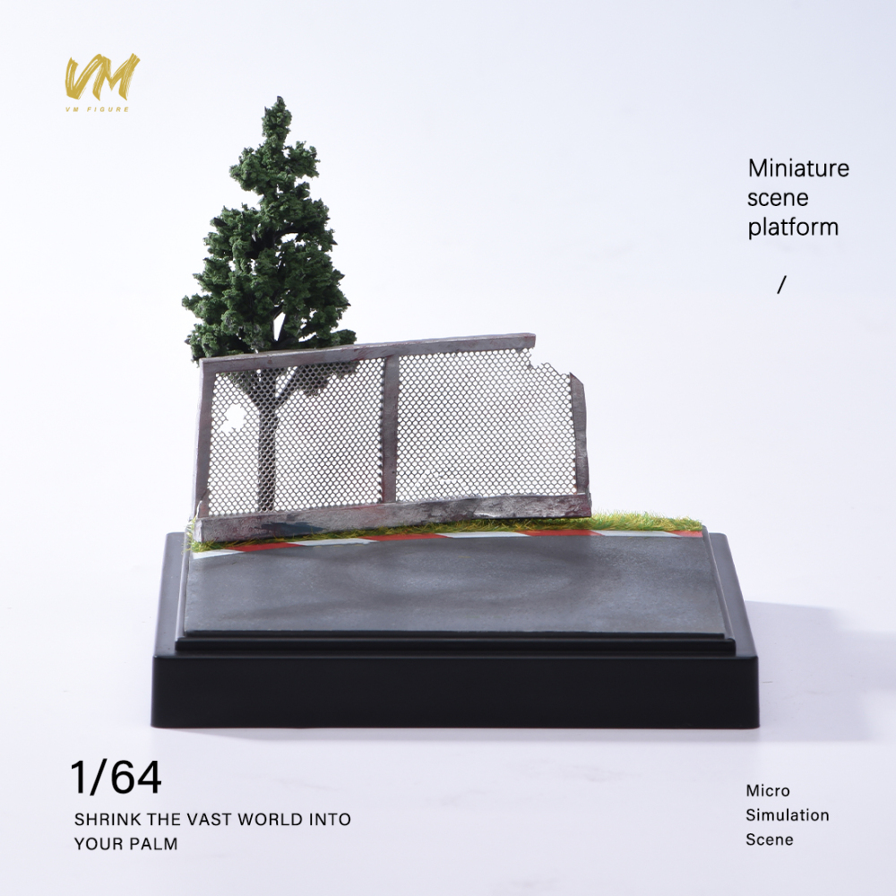 10cm Square Highway Scene Platform with Dust Cover Display Box Model Suitable For 1/64 Cars Mini Figure Dolls Miniature Display