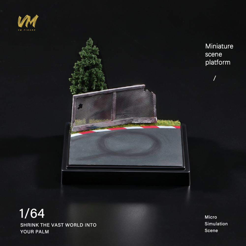 10cm Square Highway Scene Platform with Dust Cover Display Box Model Suitable For 1/64 Cars Mini Figure Dolls Miniature Display