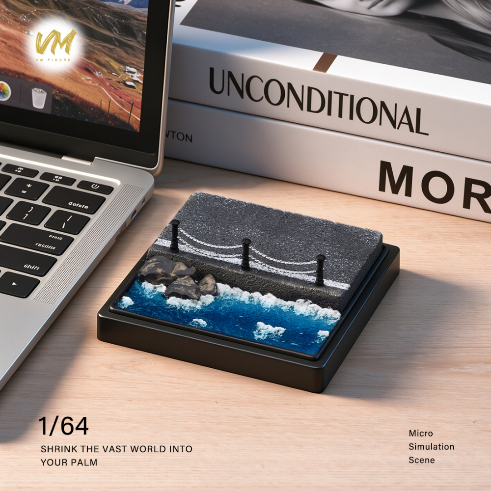 10cm Square Highway Scene Platform with Dust Cover Display Box Model Suitable For 1/64 Cars Mini Figure Dolls Miniature Display