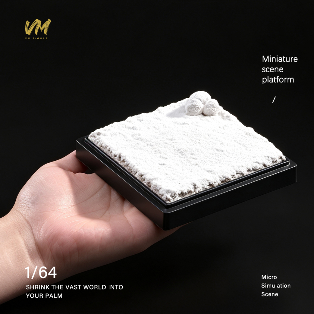 10cm Square Highway Scene Platform with Dust Cover Display Box Model Suitable For 1/64 Cars Mini Figure Dolls Miniature Display