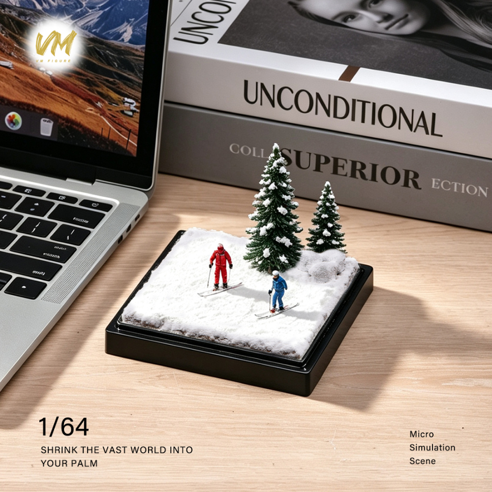 10cm Square Highway Scene Platform with Dust Cover Display Box Model Suitable For 1/64 Cars Mini Figure Dolls Miniature Display