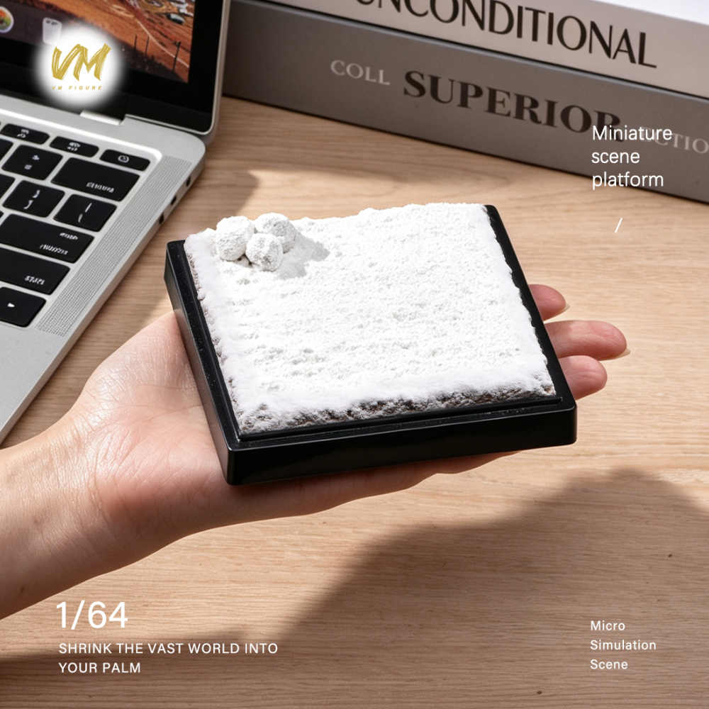 10cm Square Highway Scene Platform with Dust Cover Display Box Model Suitable For 1/64 Cars Mini Figure Dolls Miniature Display