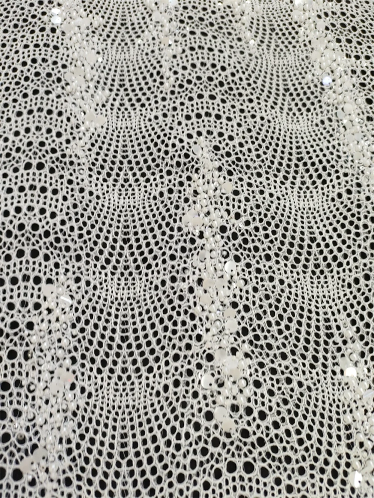 White Africa Popular Unique Design Embroidery Net Lace Beads Sequins High Quality Fabric For Party Evening Dress