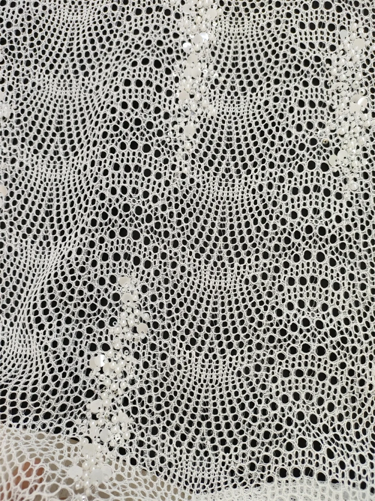 White Africa Popular Unique Design Embroidery Net Lace Beads Sequins High Quality Fabric For Party Evening Dress