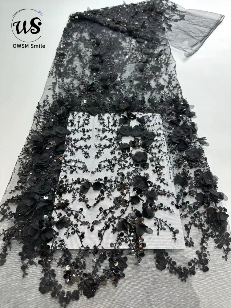 Women's 3D Collective Flowers Embroidery Lace Dress Party Evening Dress Exquisite Beads Sequin Top Quality Latest Hot Selling 5Y