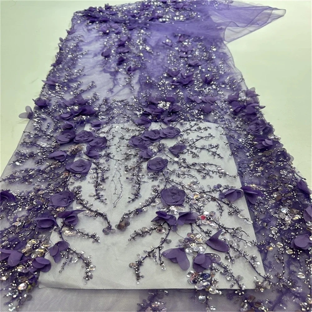 Women's 3D Collective Flowers Embroidery Lace Dress Party Evening Dress Exquisite Beads Sequin Top Quality Latest Hot Selling 5Y