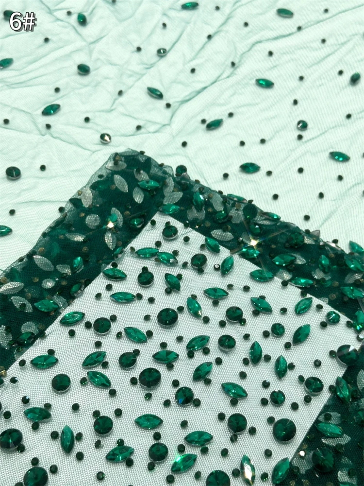 Multi Colors New Design Hot On Sale Fabric Super Top Quality Handmade Rhinestone Net Lace Beads For Party Evening Dresses