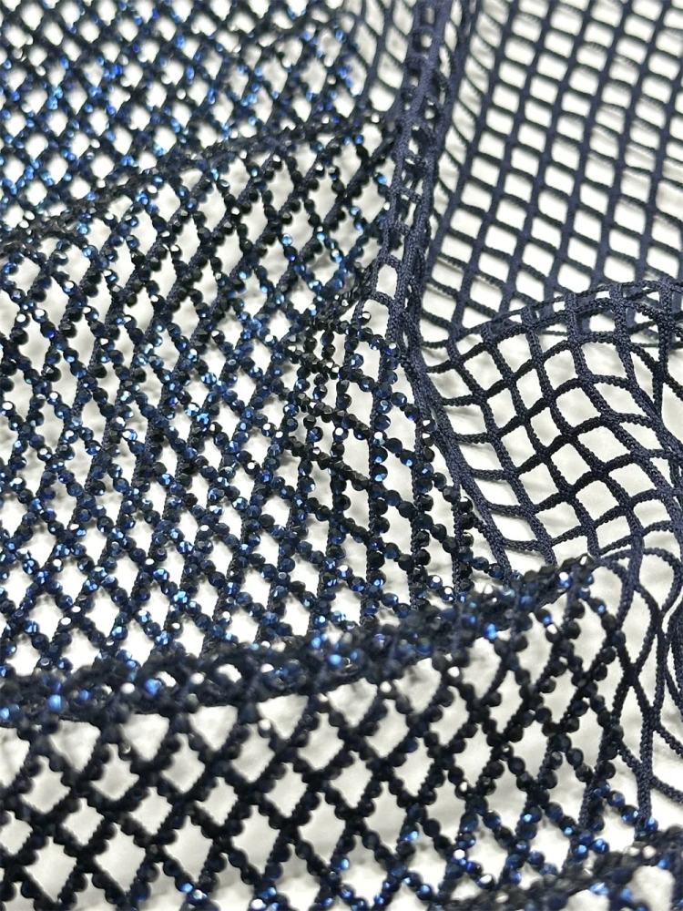 Luxury Design Hot On Sale Fabric Top Quality Handmade Embroidery Net Lace Rhinestone For Party Evening Dresses
