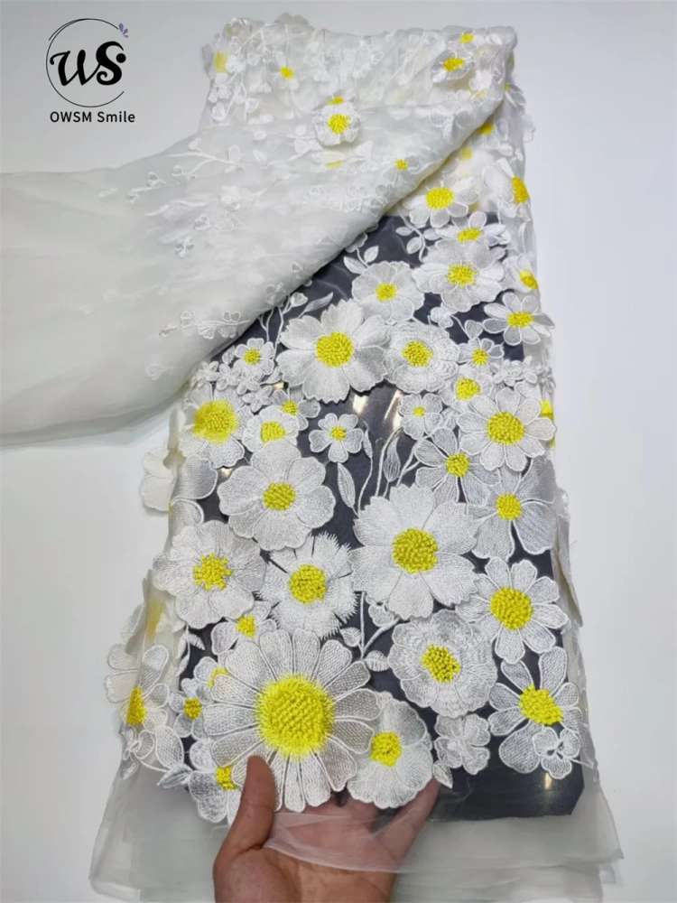 5Y Vestido Fashion Design Africa Style High Appearance Level Multi Colors Embroidery  Net Lace For Party Dresses in 2022