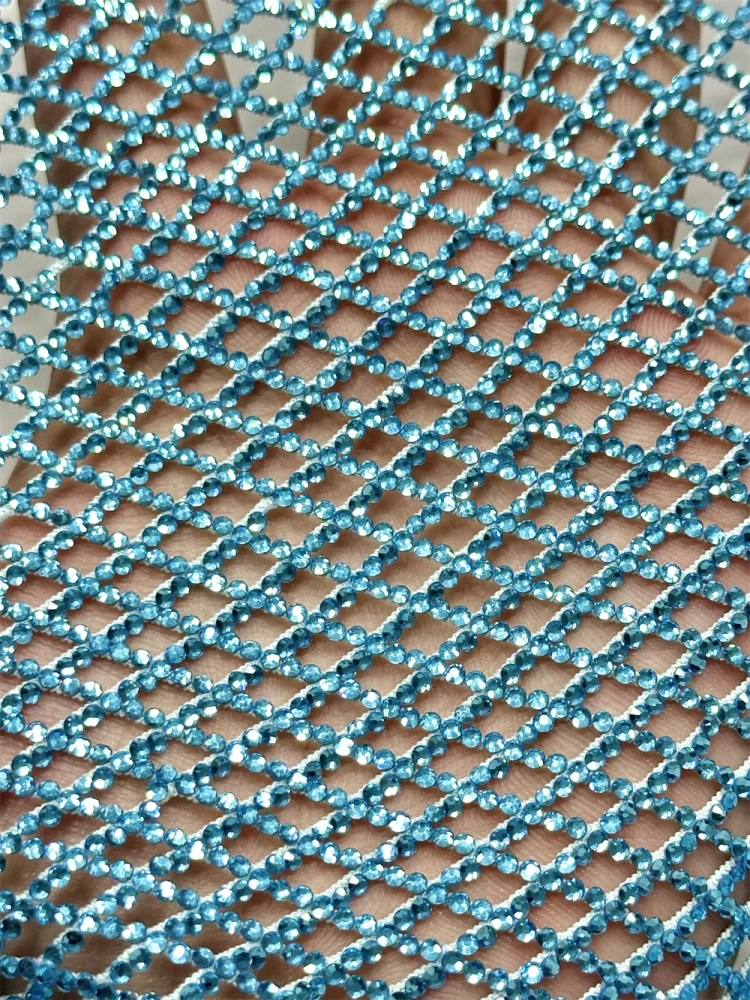 Luxury Design Hot On Sale Fabric Top Quality Handmade Embroidery Net Lace Rhinestone For Party Evening Dresses
