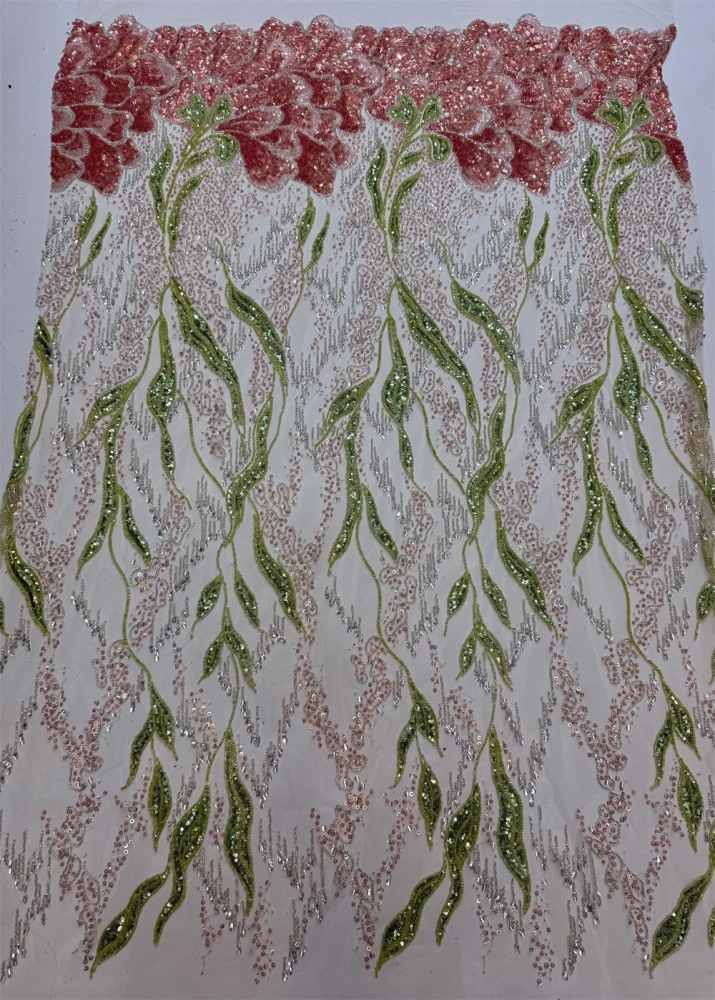 Amazing Exquisite Design Hot On Sale Fabric High Quality Handmade Embroidery Net Lace Beads Sequins For Party Evening Dresses