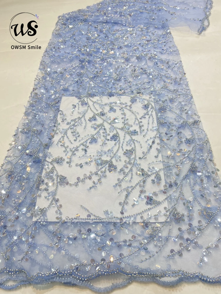 Newest Classical Embroidery Dresses for Women 2023 High Quality Lace Handmade Sequin Net Lace For Party Evening Dress