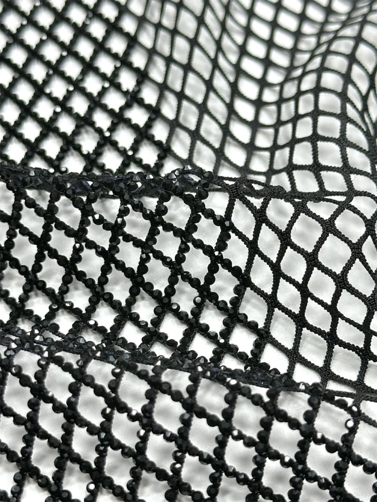Luxury Design Hot On Sale Fabric Top Quality Handmade Embroidery Net Lace Rhinestone For Party Evening Dresses