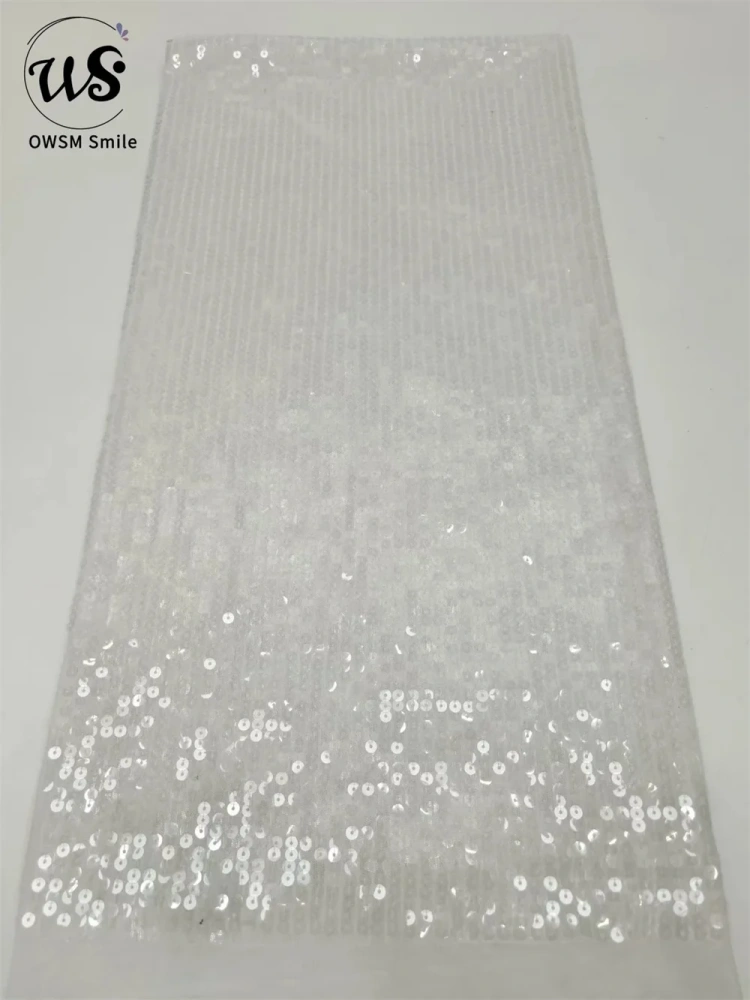 Women's Full Sequins Embroidered Mesh Lace Popular Party Evening Dress Fabric Hot Sale