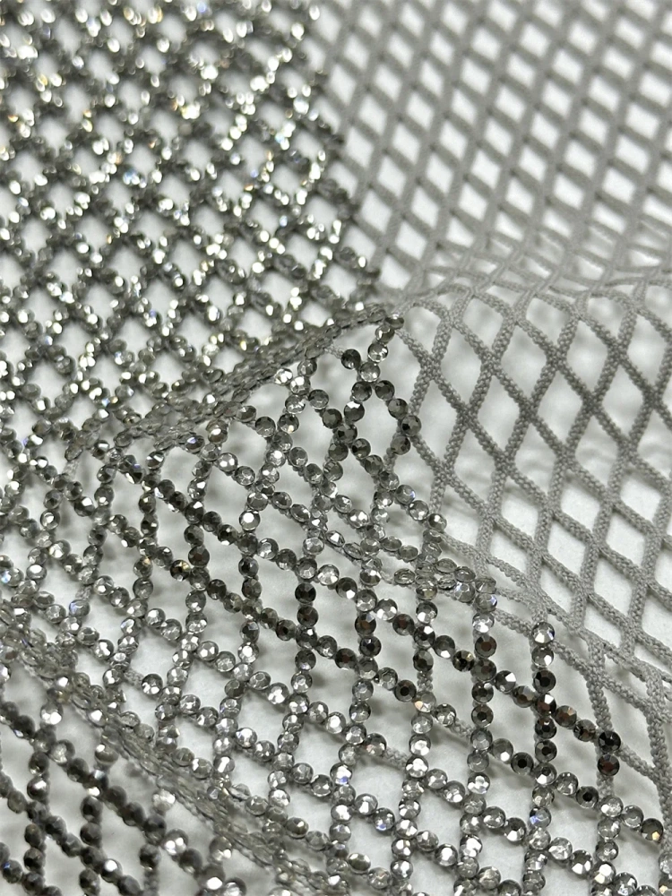 Luxury Design Hot On Sale Fabric Top Quality Handmade Embroidery Net Lace Rhinestone For Party Evening Dresses